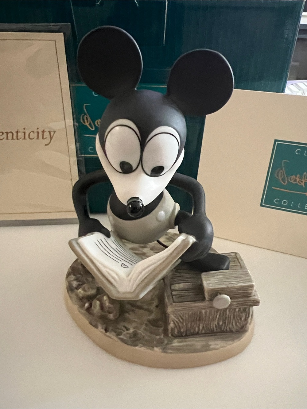 WDCC Mickey Mouse How To Fly Figurine Plane Crazy B&W Complete Box COA